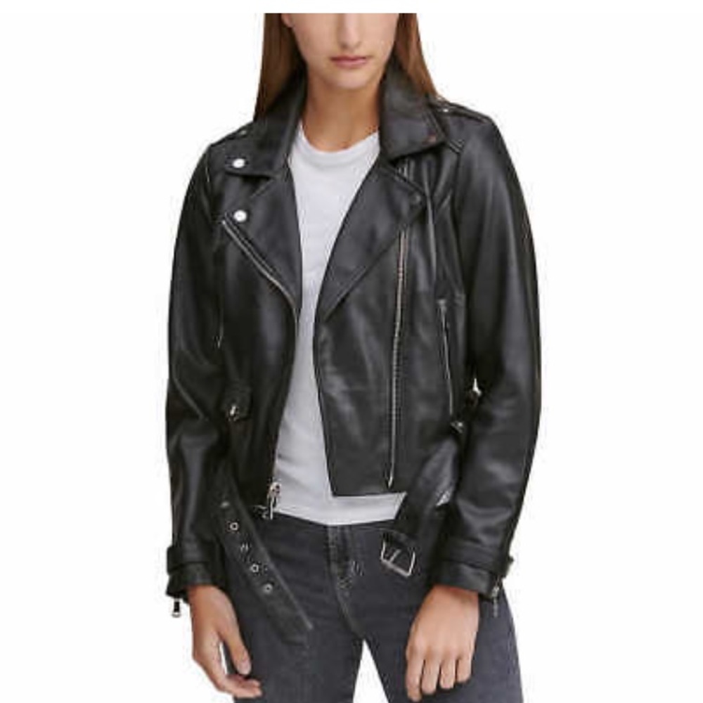 Marc New York Leather Black Moto Jacket NWT